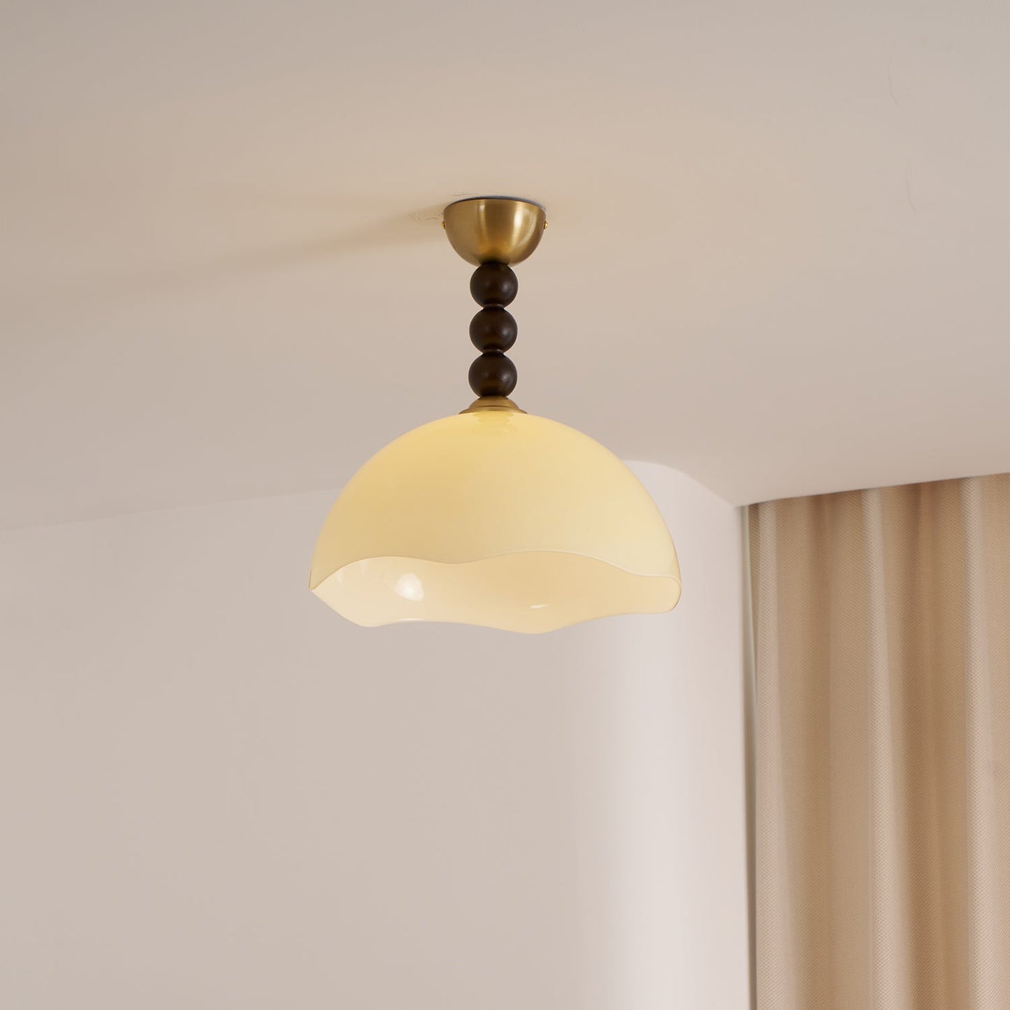 Coral Crest Ceiling Lamp | Metal & Glass | Walnut & Gold