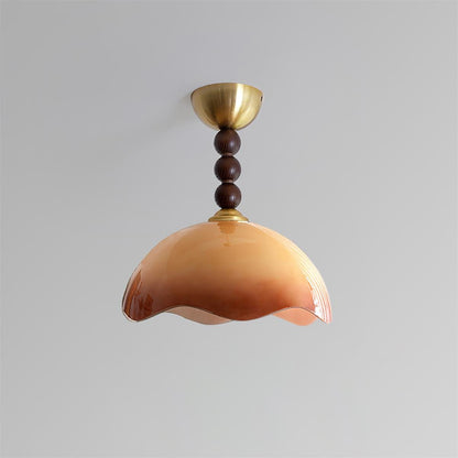 Coral Crest Ceiling Lamp | Metal & Glass | Walnut & Gold