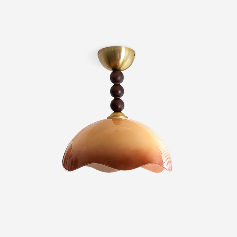 Coral Crest Ceiling Lamp | Metal & Glass | Walnut & Gold