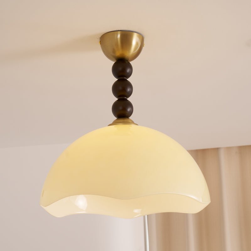 Coral Crest Ceiling Lamp | Metal & Glass | Walnut & Gold