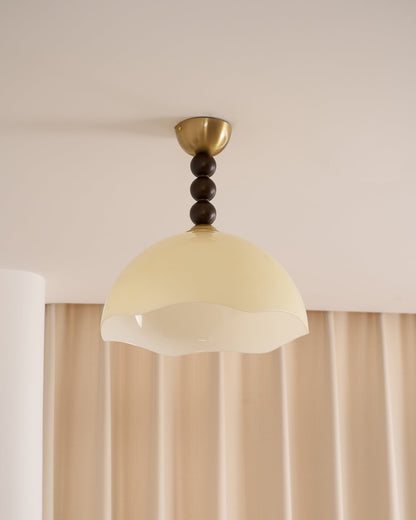 Coral Crest Ceiling Lamp | Metal & Glass | Walnut & Gold