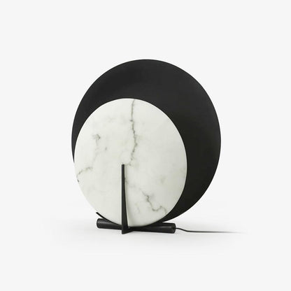 Corbett Asteria Table Lamp | Vintage Carbon Steel & Alabaster | Black & White