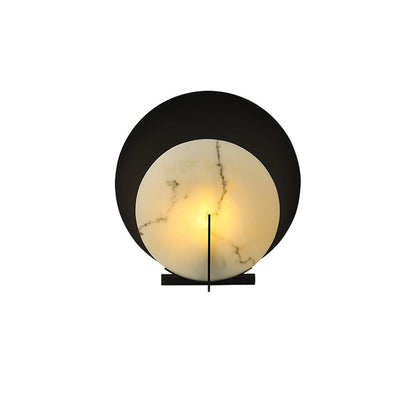 Corbett Asteria Table Lamp | Vintage Carbon Steel & Alabaster | Black & White