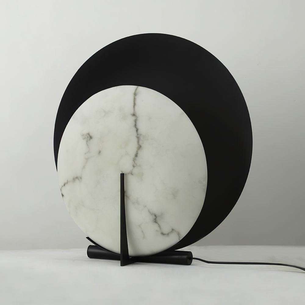 Corbett Asteria Table Lamp | Vintage Carbon Steel & Alabaster | Black & White