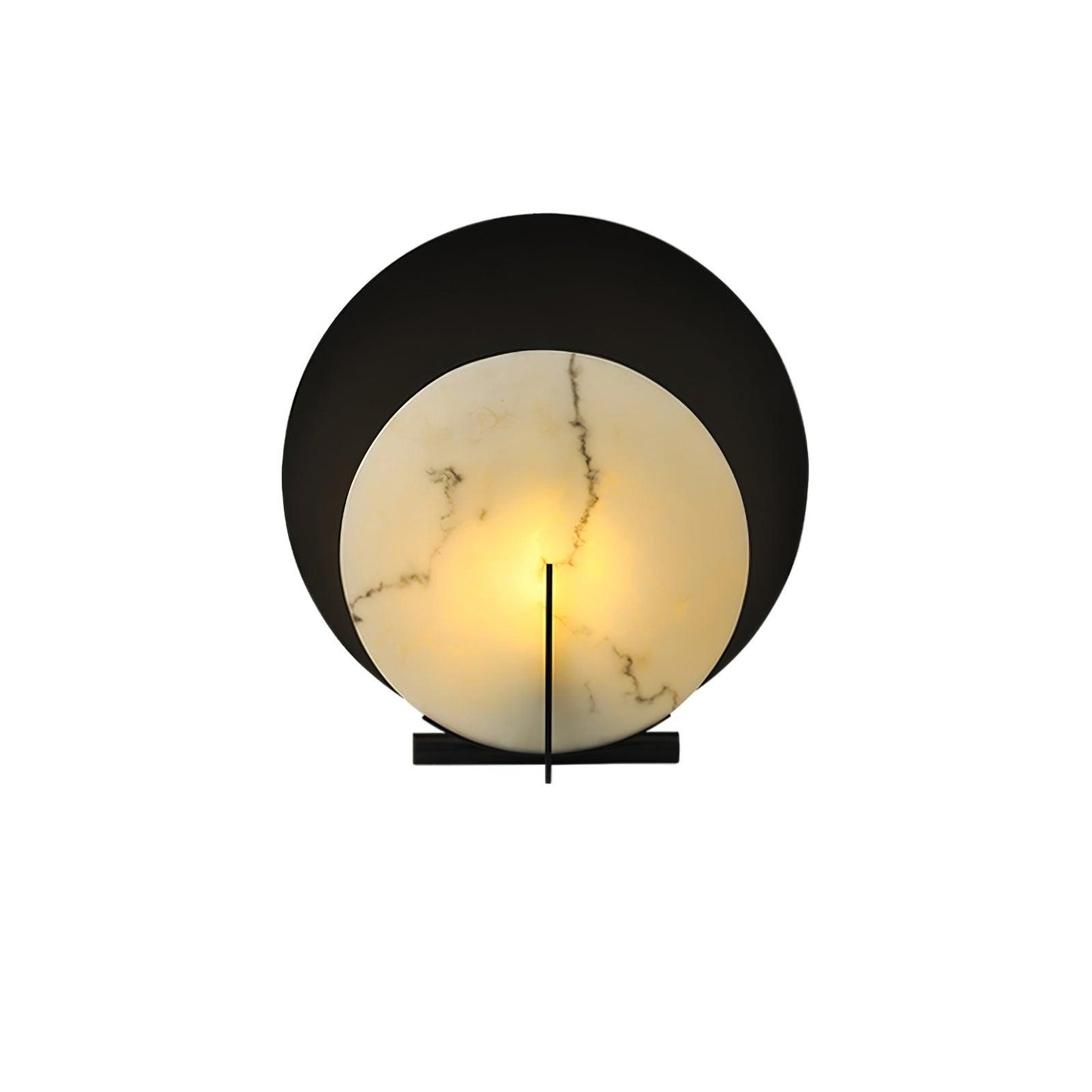 Corbett Asteria Table Lamp | Vintage Carbon Steel & Alabaster | Black & White