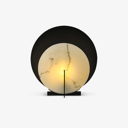 Corbett Asteria Table Lamp | Vintage Carbon Steel & Alabaster | Black & White
