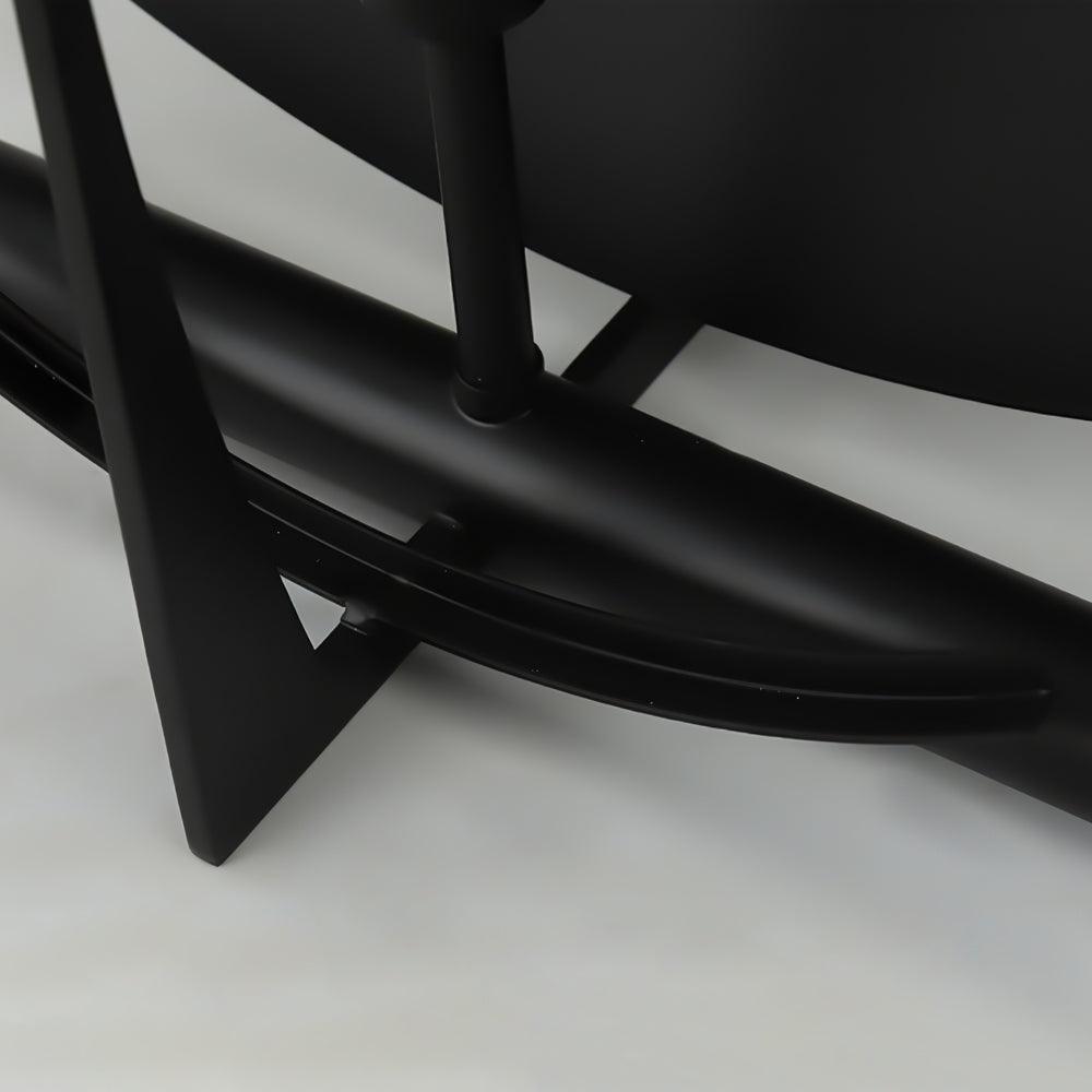 Corbett Asteria Table Lamp | Vintage Carbon Steel & Alabaster | Black & White