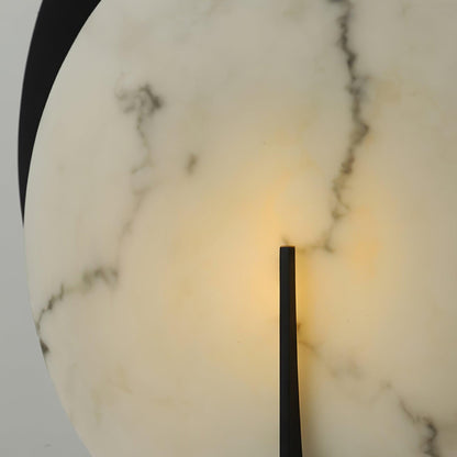 Corbett Asteria Table Lamp | Vintage Carbon Steel & Alabaster | Black & White