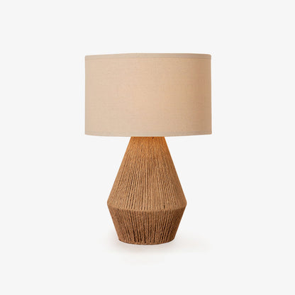 Cordis Loom Table Lamp | Hemp Rope & Fabric | White Shade