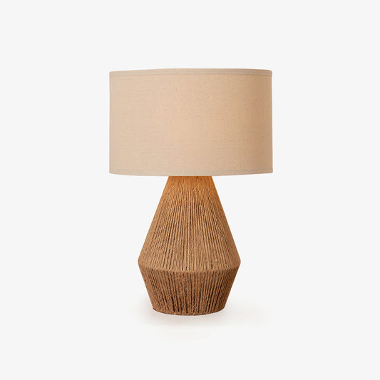 Cordis Loom Table Lamp | Hemp Rope & Fabric | White Shade