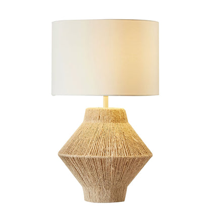Cordis Loom Table Lamp | Hemp Rope & Fabric | White Shade