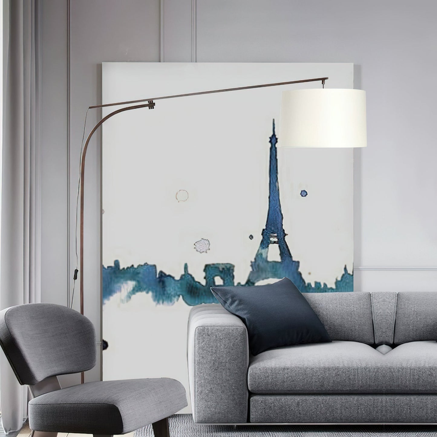 Cornelius Arc Floor Lamp | Coffee-Colored Metal | Mid-Century Modern Design