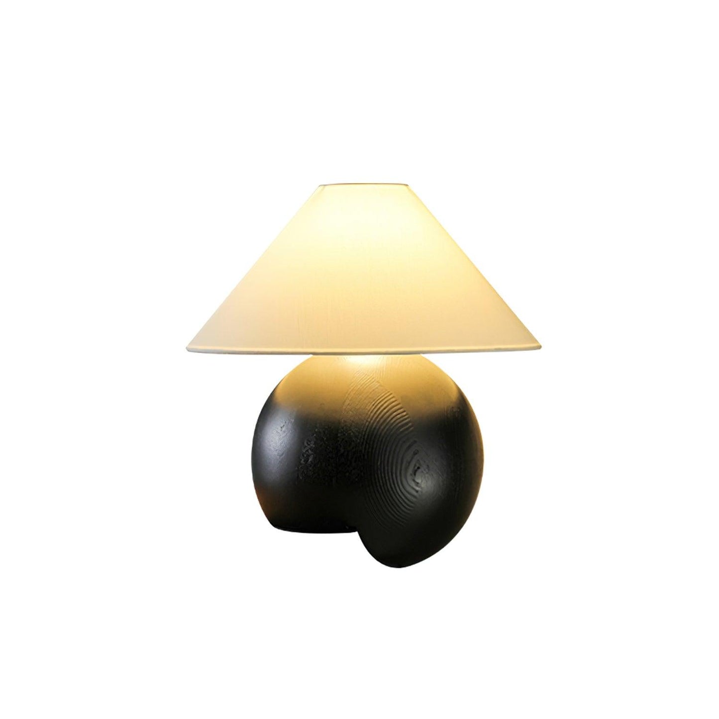 Corner Log Table Lamp | Hand-Polished Solid Wood | Walnut Color