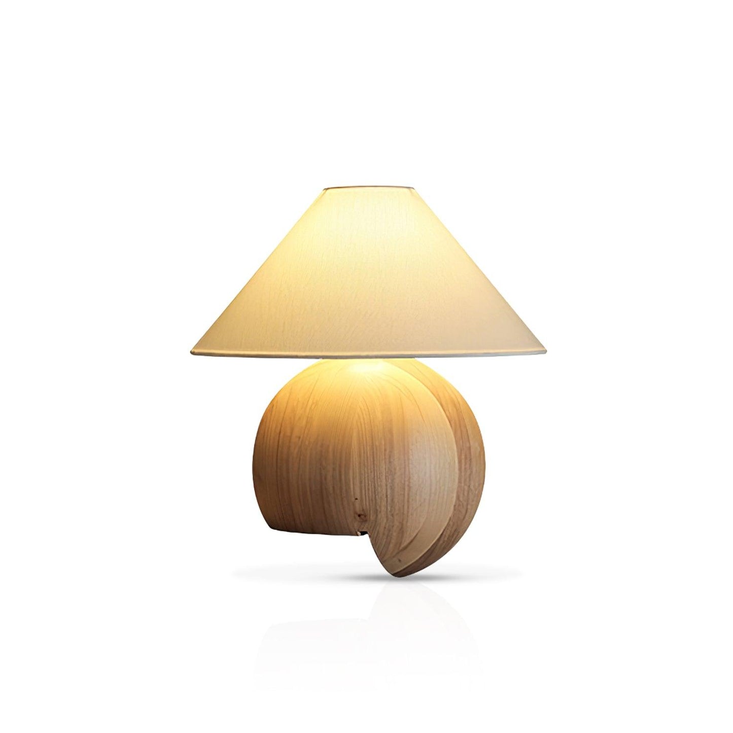 Corner Log Table Lamp | Hand-Polished Solid Wood | Walnut Color