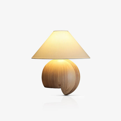 Corner Log Table Lamp | Hand-Polished Solid Wood | Walnut Color