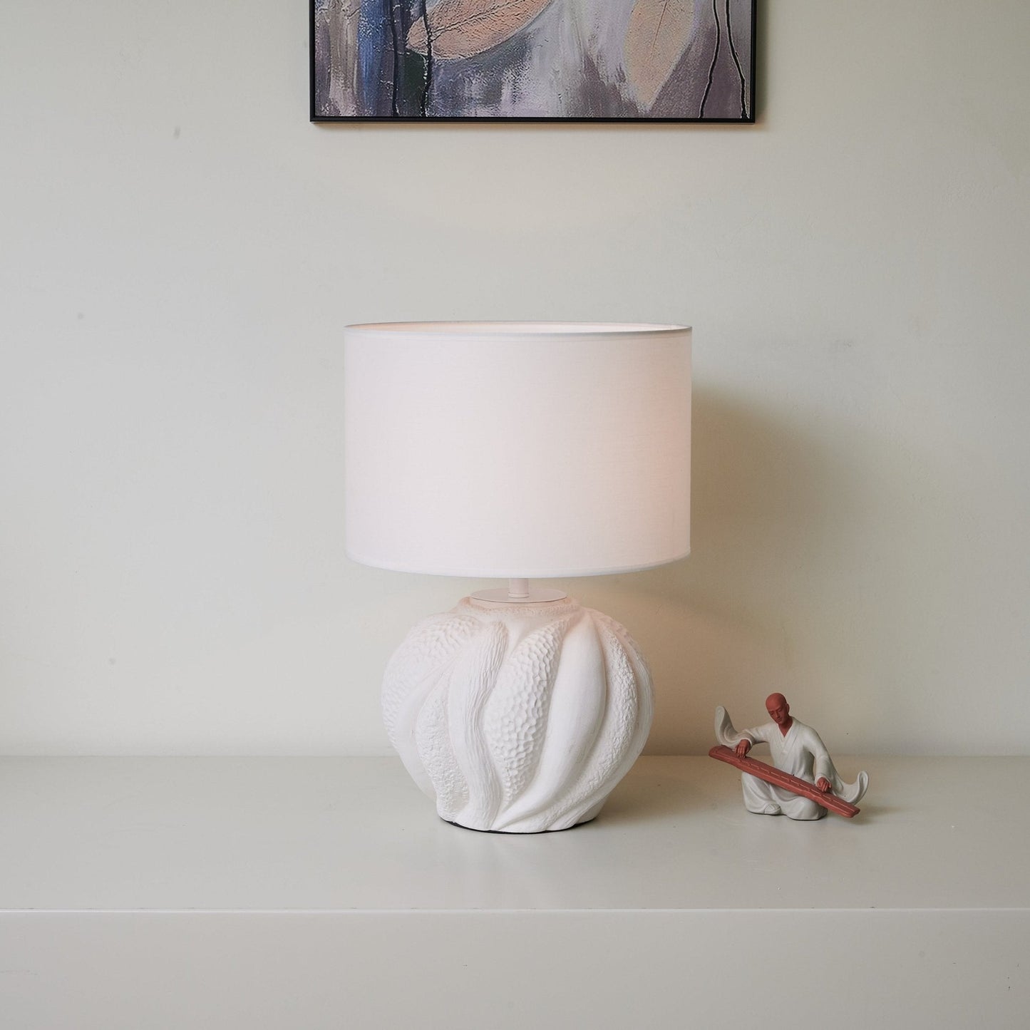 Corvara Table Lamp | Textured Ceramic | White