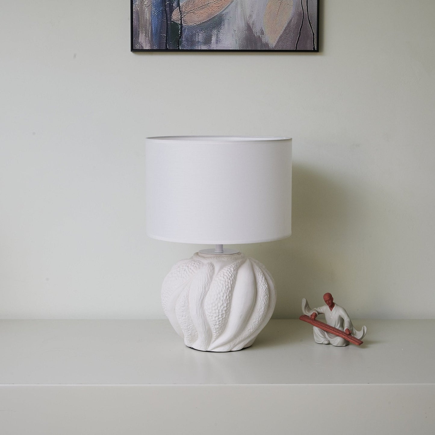 Corvara Table Lamp | Textured Ceramic | White