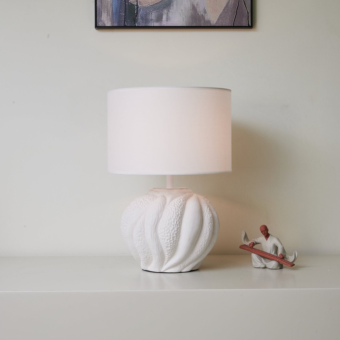Corvara Table Lamp | Textured Ceramic | White
