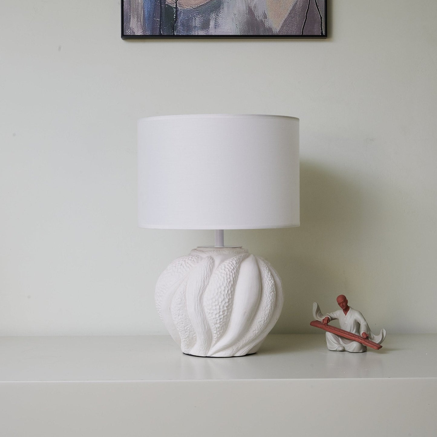 Corvara Table Lamp | Textured Ceramic | White