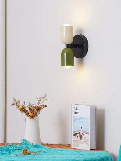 Wall-Mounted Double Wall Lamp | Metal | Set of 2 | Black & Various Colors
