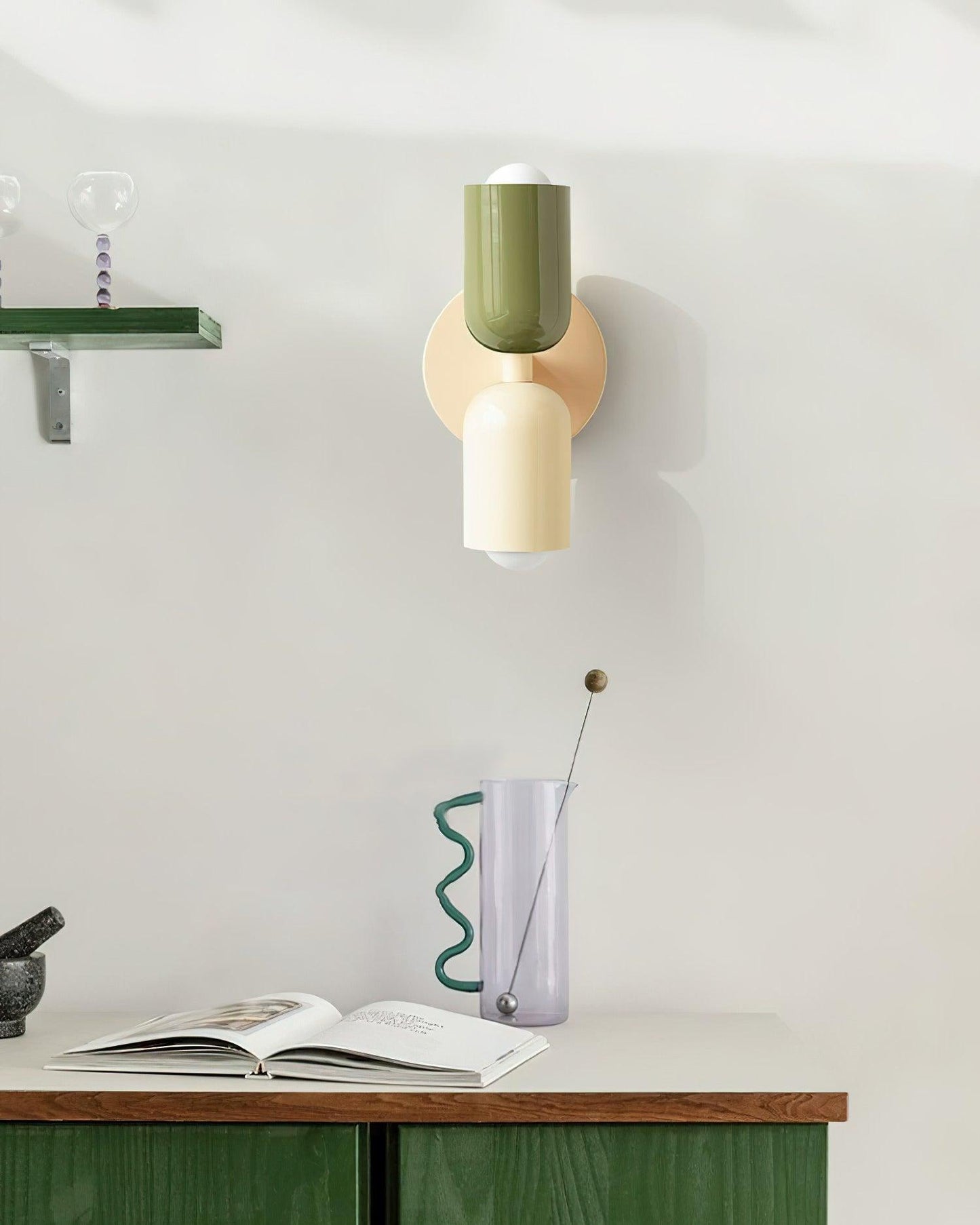 Wall-Mounted Double Wall Lamp | Metal | Set of 2 | Black & Various Colors
