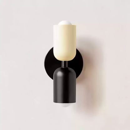 Wall-Mounted Double Plug-In Lamp | Metal | Black & Multi-Color Shades