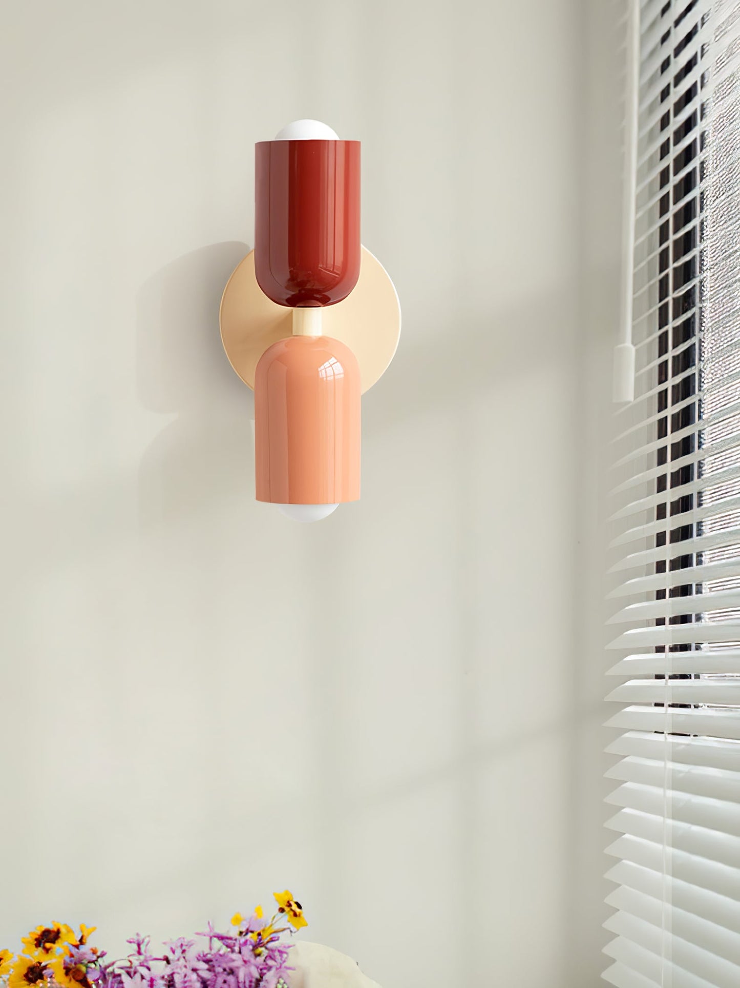 Wall-Mounted Double Plug-In Lamp | Metal | Black & Multi-Color Shades