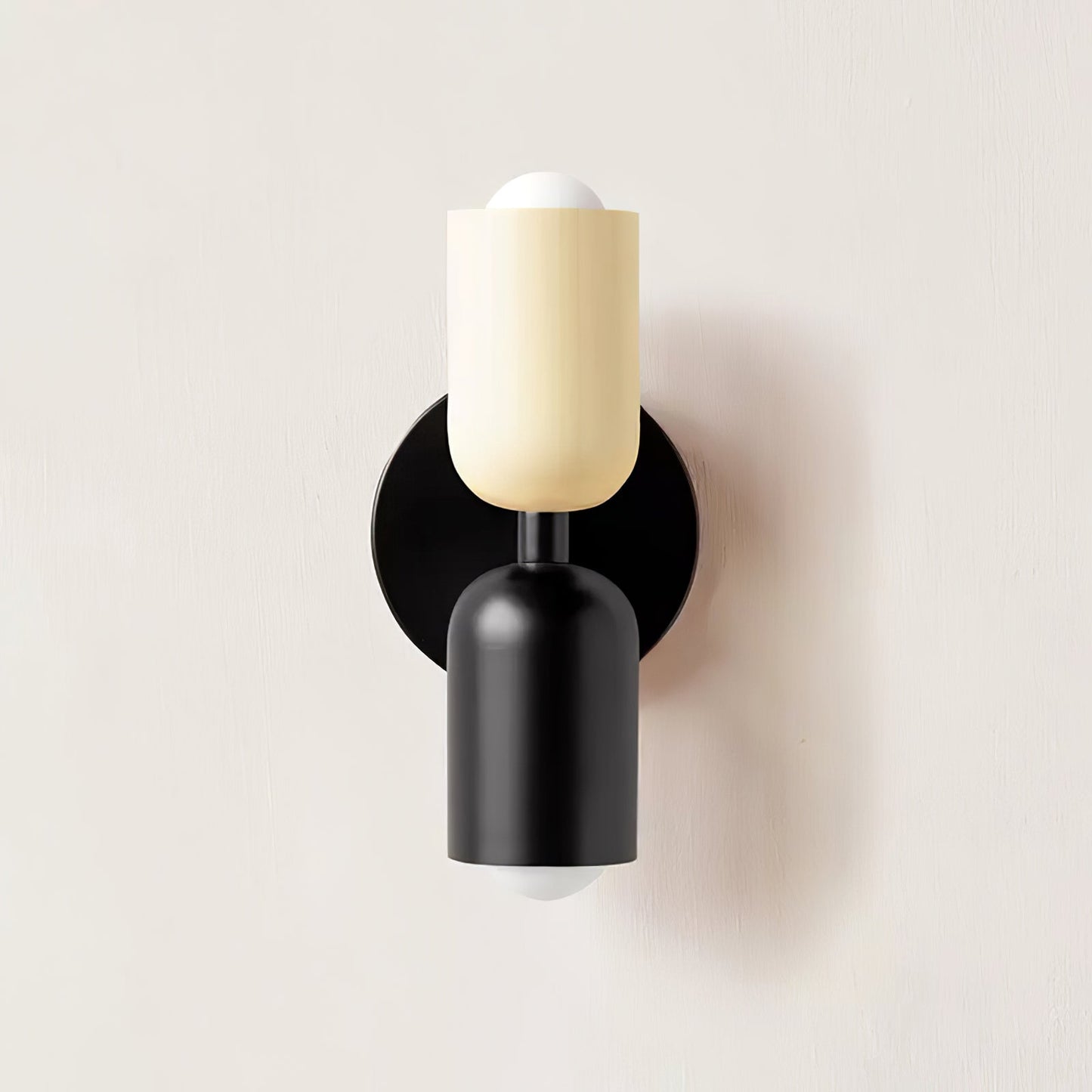 Wall-Mounted Double Plug-In Lamp | Metal | Black & Multi-Color Shades