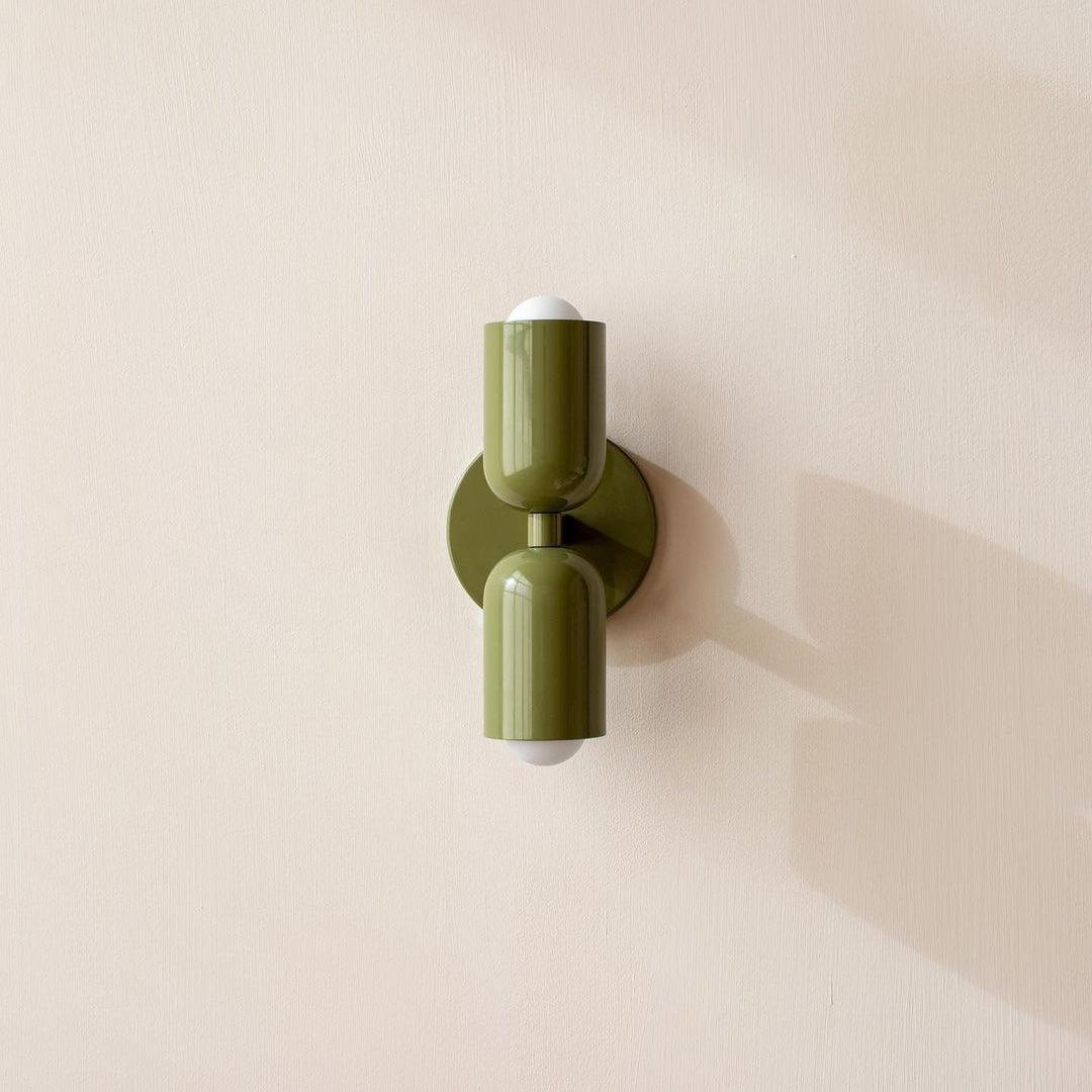 Wall-Mounted Double Plug-In Lamp | Metal | Black & Multi-Color Shades