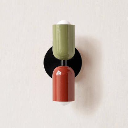 Wall-Mounted Double Wall Lamp | Metal | Set of 2 | Black & Various Colors