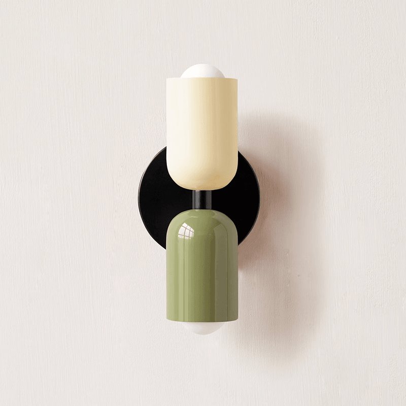 Wall-Mounted Double Wall Lamp | Metal | Set of 2 | Black & Various Colors