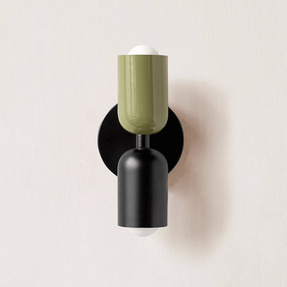 Wall-Mounted Double Wall Lamp | Metal | Set of 2 | Black & Various Colors