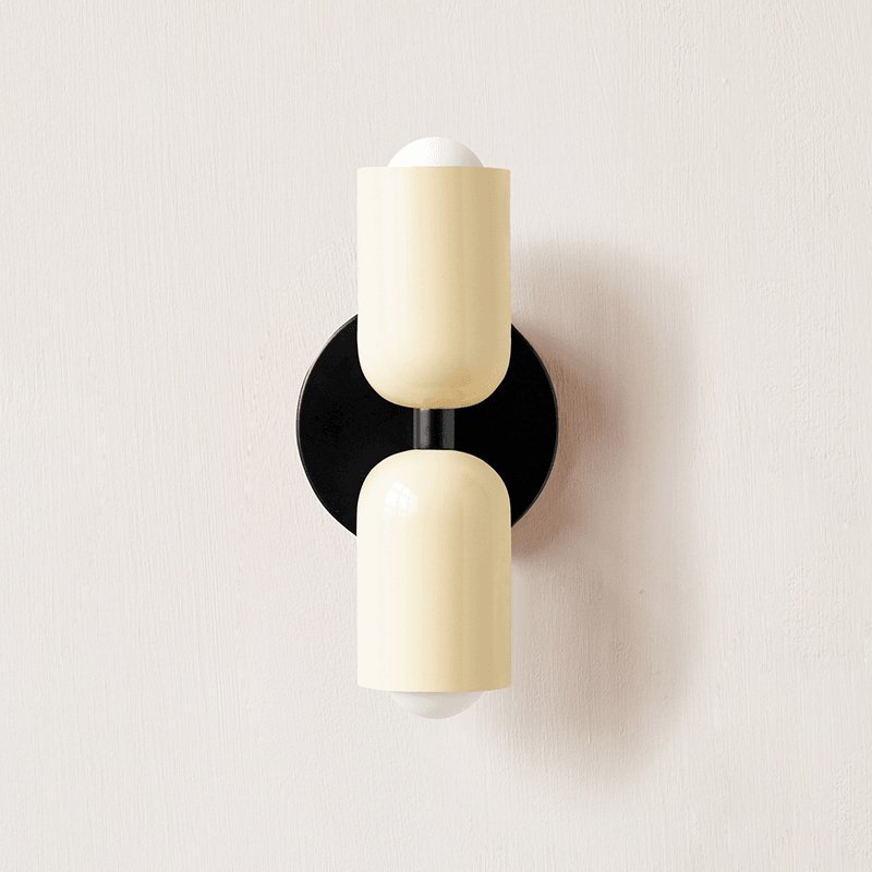 Wall-Mounted Double Wall Lamp | Metal | Set of 2 | Black & Various Colors