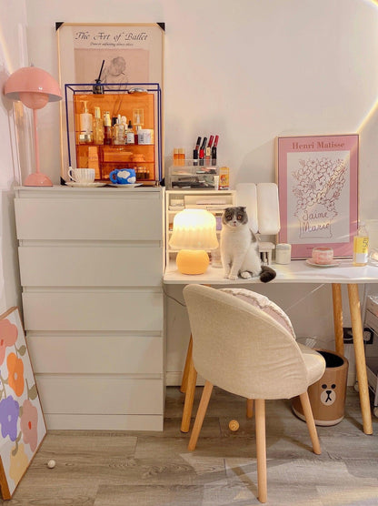 Mushroom Table Lamp | Enamel Glass | Creamy Yellow