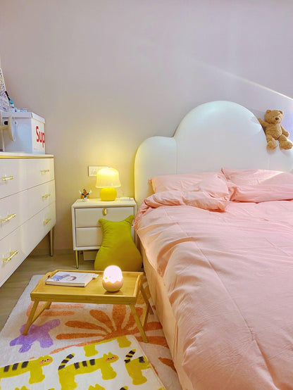 Mushroom Table Lamp | Enamel Glass | Creamy Yellow