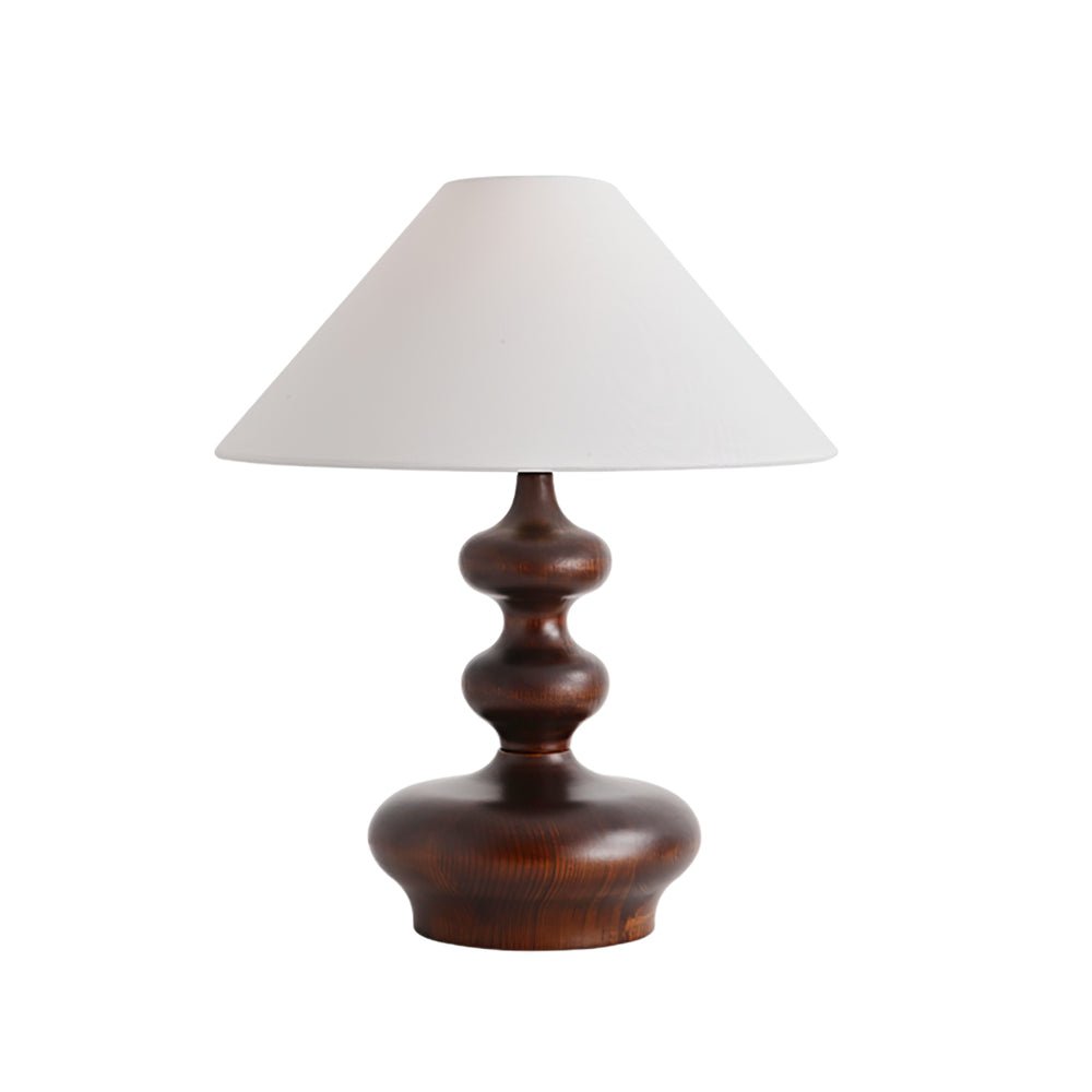 Creative Gourd Table Lamp | Metal, Ash Wood & Fabric | Walnut, Black or White