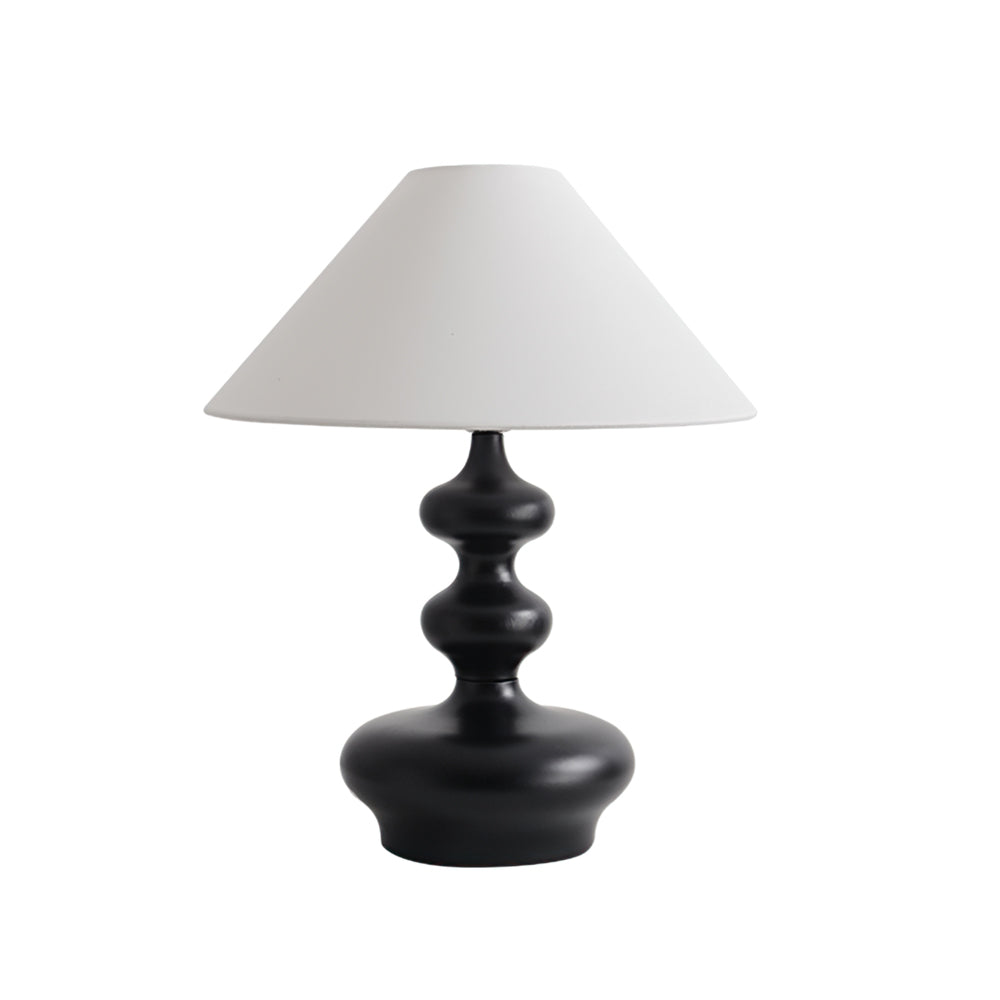 Creative Gourd Table Lamp | Metal, Ash Wood & Fabric | Walnut, Black or White