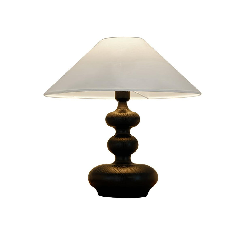 Creative Gourd Table Lamp | Metal, Ash Wood & Fabric | Walnut, Black or White
