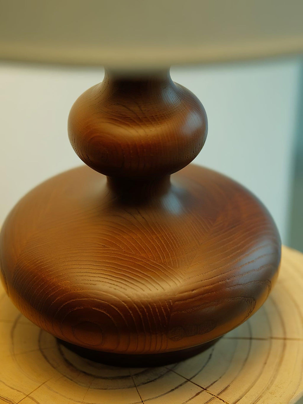 Creative Gourd Table Lamp | Metal, Ash Wood & Fabric | Walnut, Black or White