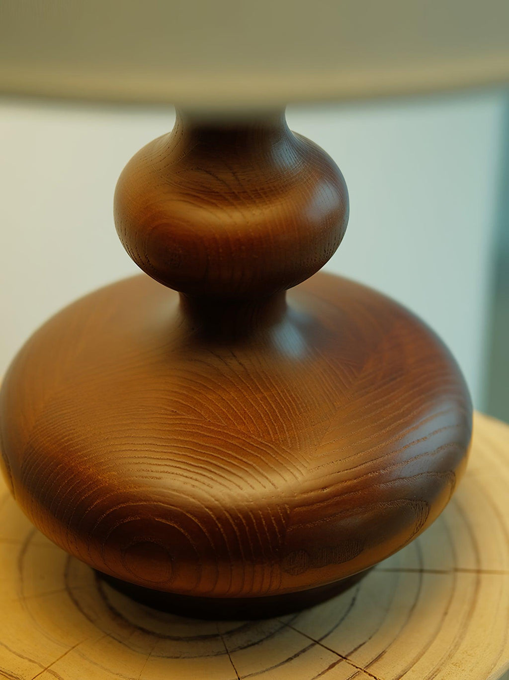 Creative Gourd Table Lamp | Metal, Ash Wood & Fabric | Walnut, Black or White