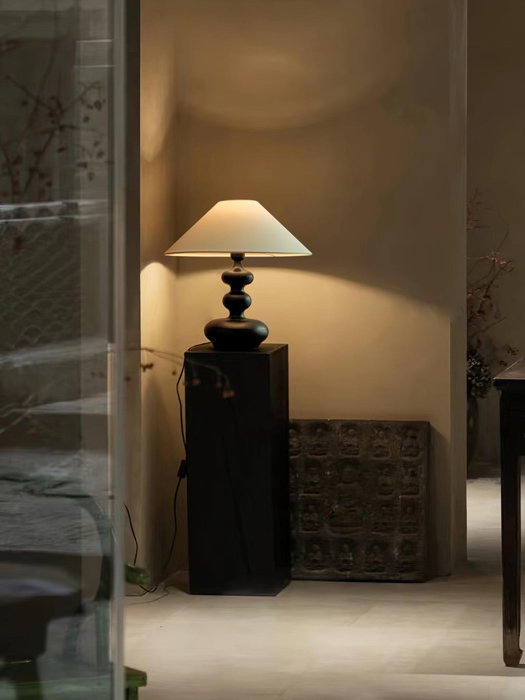 Creative Gourd Table Lamp | Metal, Ash Wood & Fabric | Walnut, Black or White