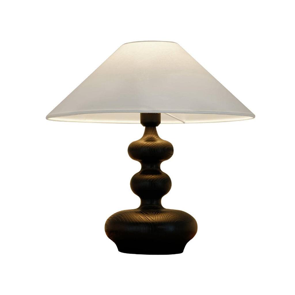 Creative Gourd Table Lamp | Metal, Ash Wood & Fabric | Walnut, Black or White