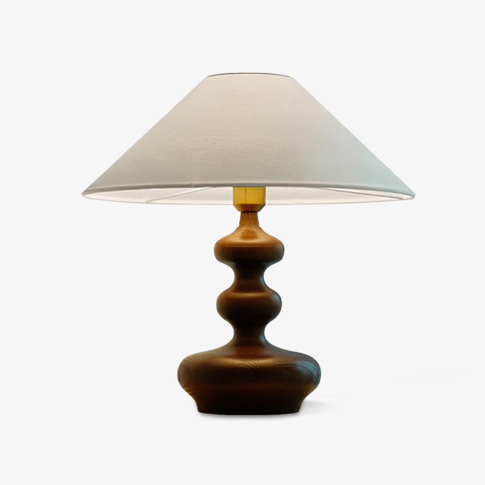 Creative Gourd Table Lamp | Metal, Ash Wood & Fabric | Walnut, Black or White