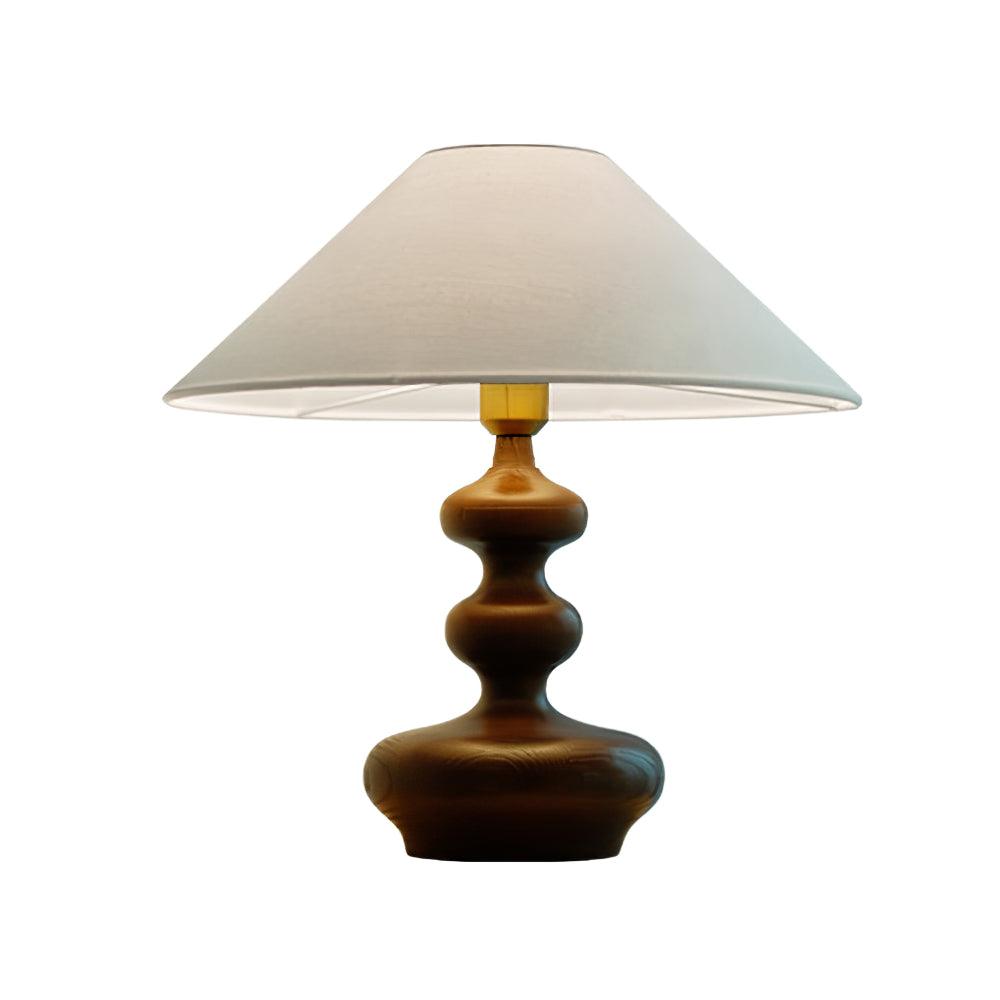 Creative Gourd Table Lamp | Metal, Ash Wood & Fabric | Walnut, Black or White