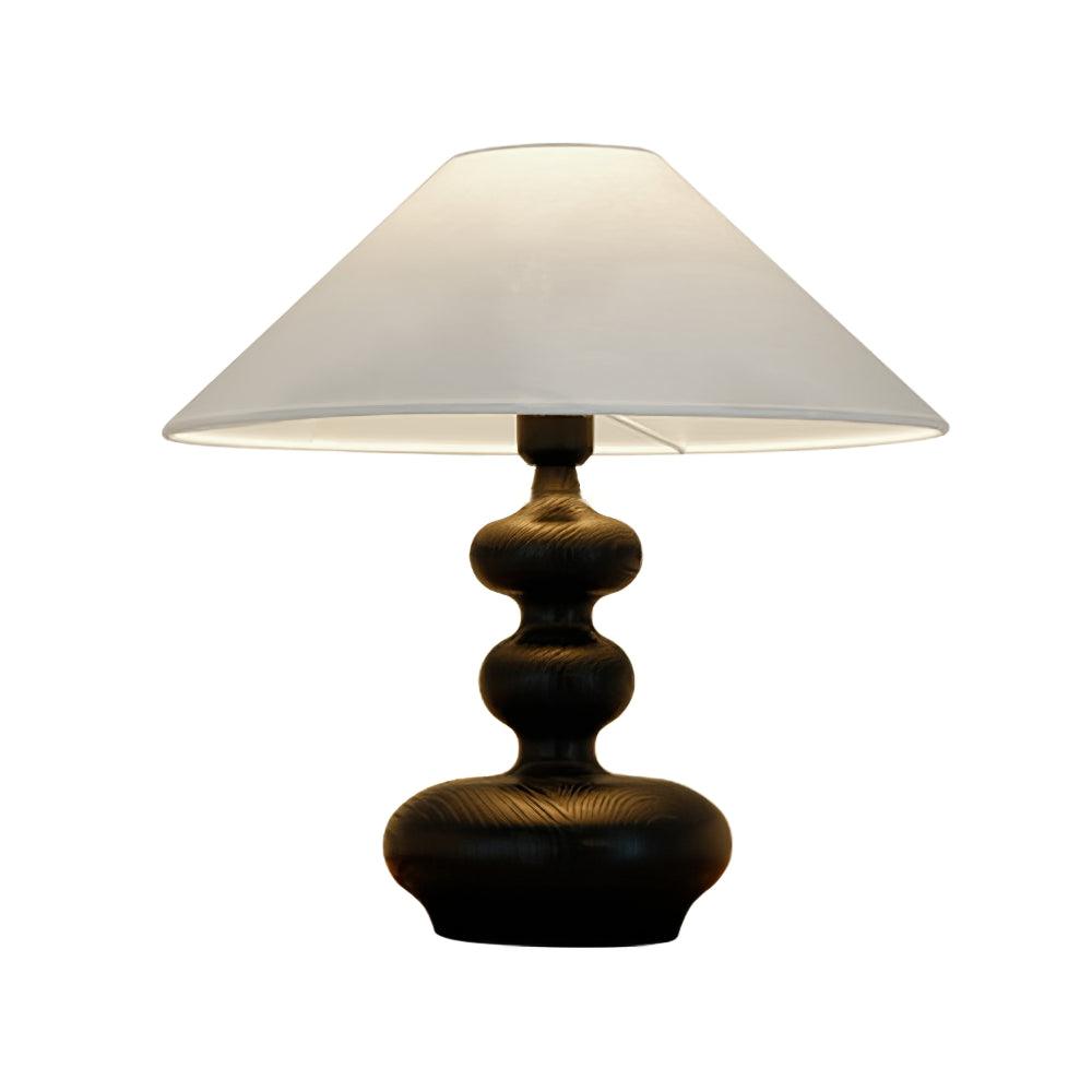 Creative Gourd Table Lamp | Metal, Ash Wood & Fabric | Walnut, Black or White