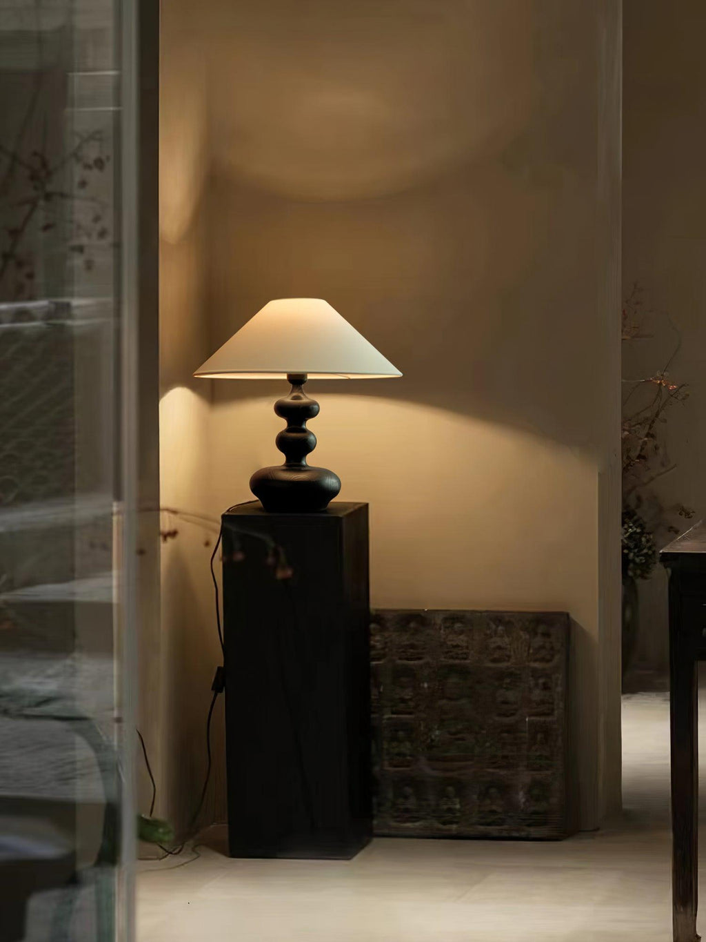 Creative Gourd Table Lamp | Metal, Ash Wood & Fabric | Walnut, Black or White