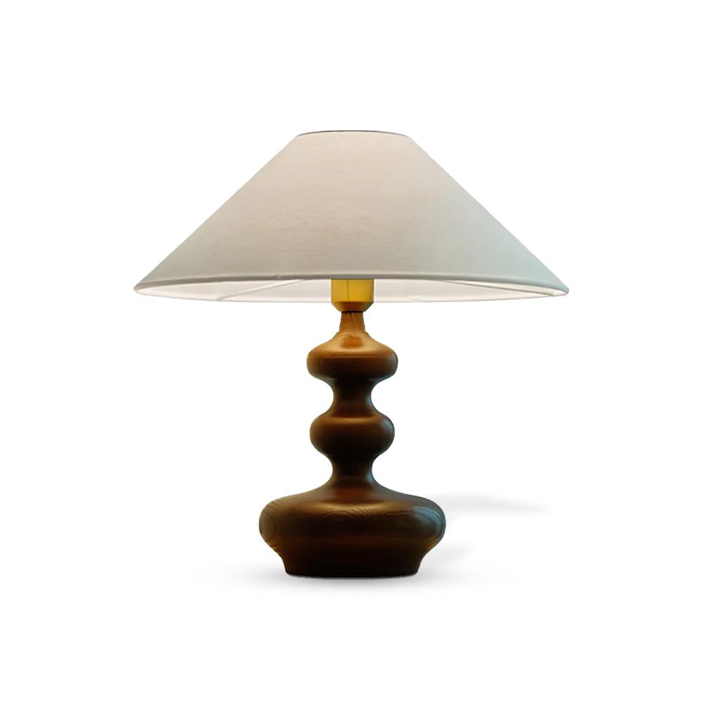 Creative Gourd Table Lamp | Metal, Ash Wood & Fabric | Walnut, Black or White