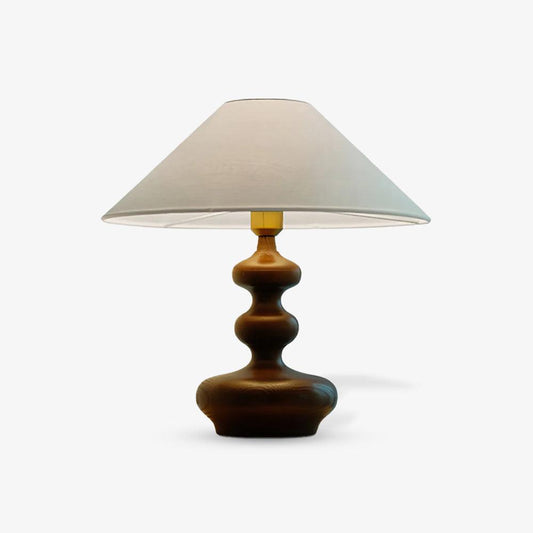 Creative Gourd Table Lamp | Metal, Ash Wood & Fabric | Walnut, Black or White