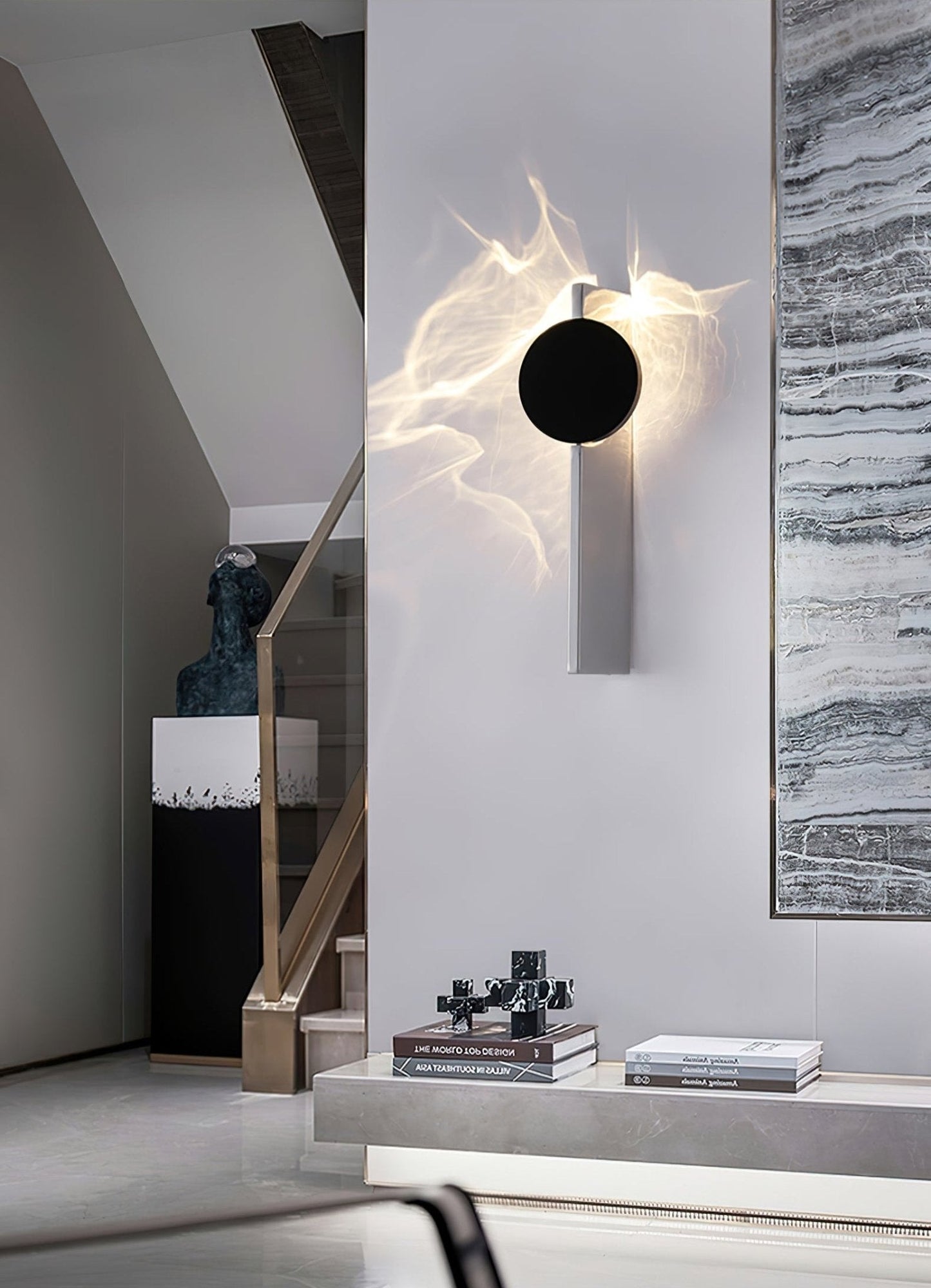 Wall Lamp | Stainless Steel & Aluminum | Set of 2, Black