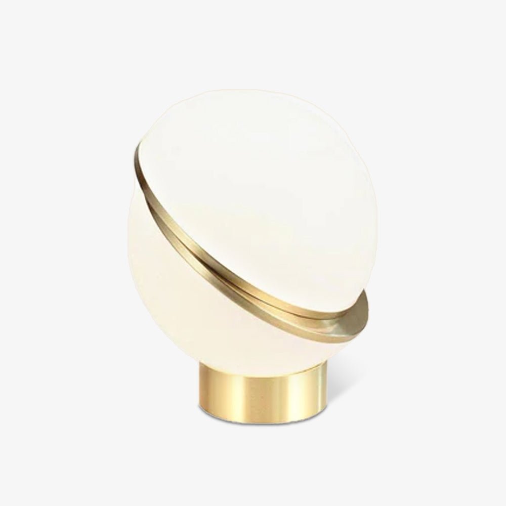 Crescent Table Lamp | Brushed Brass & White Acrylic | 30cm Diameter